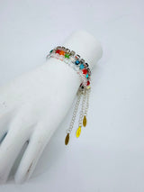 Handmade Adjustable Crystal Cube Bracelet | Minimalist Elegant Stackable Crystal Jewellery