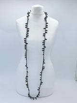 Handmade Recycled Wood Cube Bead Necklace – Eco-Friendly & Unique Design