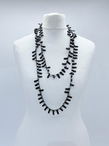 Handmade Recycled Wood Cube Bead Necklace – Eco-Friendly & Unique Design