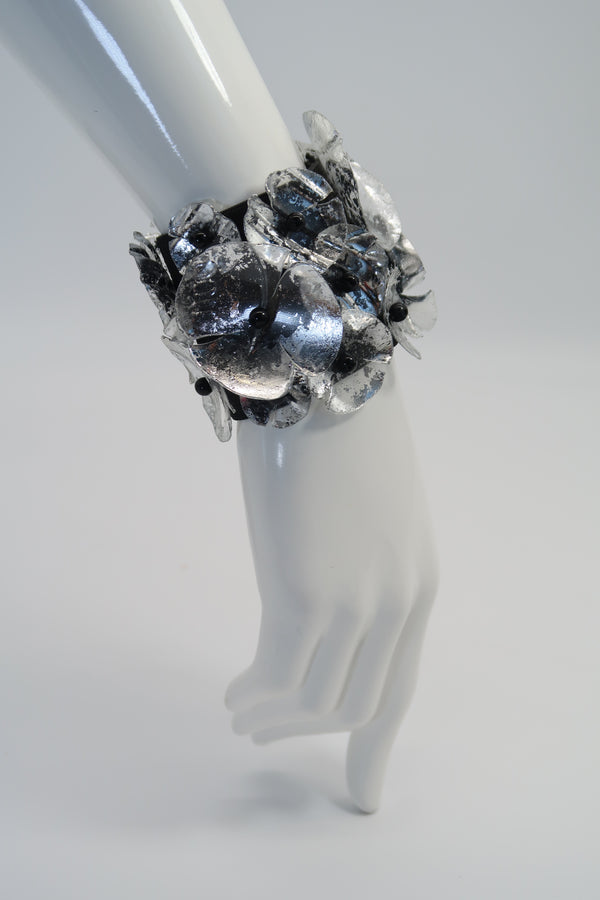 Recycled Plastic Bottles Poppy With Elastic Band Bracelet - Gilded