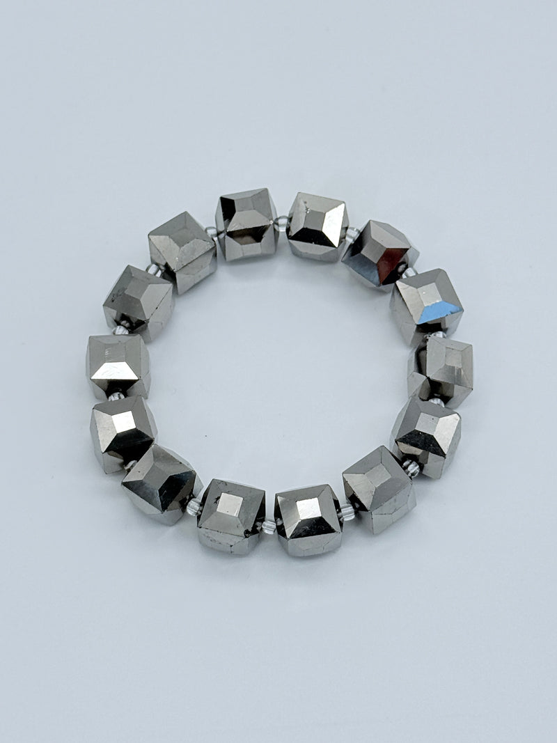 Big Crystal Cube Bead Bracelet – Modern Classic Sparkle