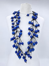 Berry Tree wooden beads Statement Necklace - Long