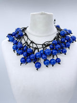 Berry Tree wooden beads Statement Necklace - Long