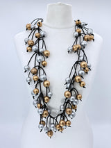 Berry Tree wooden beads Statement Necklace - Long