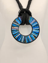 Boho Statement Mosaic Necklace or Round Bangle – Handmade Recycled Glass Art Jewelry - Medium