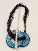 Boho Statement Mosaic Necklace or Round Bangle – Handmade Recycled Glass Art Jewelry - Medium & Small Set