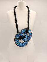 Boho Statement Mosaic Necklace or Round Bangle – Handmade Recycled Glass Art Jewelry - Medium & Small Set