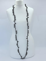 Handmade Recycled Wood Cube Bead Necklace – Eco-Friendly & Unique Design