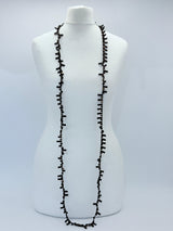 Handmade Recycled Wood Cube Bead Necklace – Eco-Friendly & Unique Design