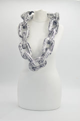 Huge Statement Oval Chain Necklace – Handmade Recycled Wood Boho Jewelry - Long