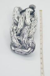 Huge Statement Oval Chain Necklace – Handmade Recycled Wood Boho Jewelry - Short