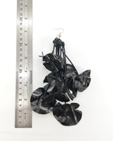 Dramatic STATEMENT EARRINGS HANDMADE FROM UPCYCLED PLASTIC BOTTLES - WATER LILY EARRINGS - LONG
