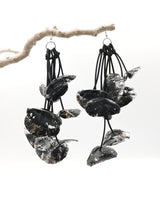 Dramatic STATEMENT EARRINGS HANDMADE FROM UPCYCLED PLASTIC BOTTLES - WATER LILY EARRINGS - LONG