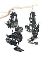 Dramatic STATEMENT EARRINGS HANDMADE FROM UPCYCLED PLASTIC BOTTLES - WATER LILY EARRINGS - LONG