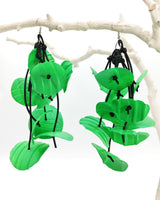 Dramatic STATEMENT EARRINGS HANDMADE FROM UPCYCLED PLASTIC BOTTLES - WATER LILY EARRINGS - LONG
