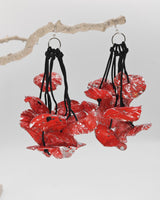 Dramatic STATEMENT EARRINGS HANDMADE FROM UPCYCLED PLASTIC BOTTLES - WATER LILY EARRINGS - LONG