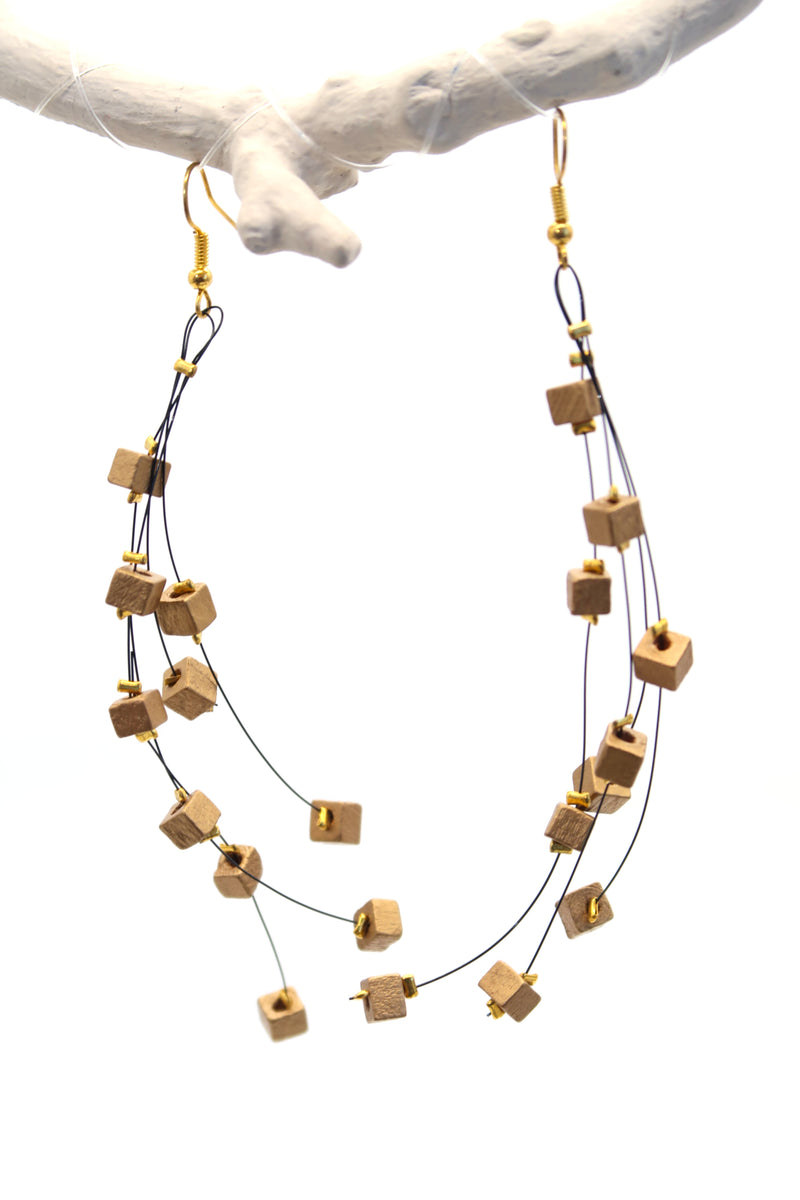 Frankie Pashmina Beads on Fishwire Earrings