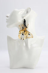UPCYCLED PLASTIC BOTTLES - WATER LILY EARRINGS - HAND GILDED