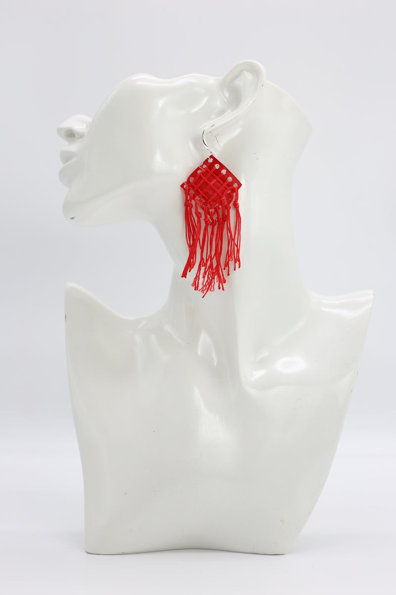 Thread On Square Recycled Plastic Earrings - Jianhui London