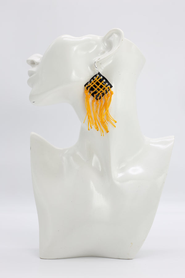 Thread On Square Recycled Plastic Earrings - Jianhui London