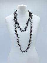 Handmade Recycled Wood Cube Bead Necklace – Eco-Friendly & Unique Design