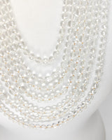 Faceted clear Vintage crystal beads with diamente crystal flower with ribbon - Classic statement style necklace for wedding, anniversary and other special occasions