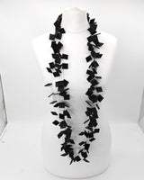 Falling leaves - Wooden squares on fishing wire necklace
