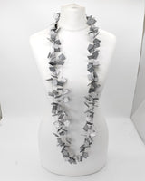 Falling leaves - Wooden squares on fishing wire necklace