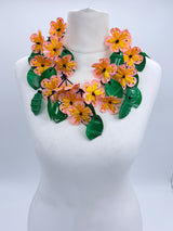 Handmade Poppy Necklace | Recycled Plastic & Hand Embroidered Ribbon Flower - Short