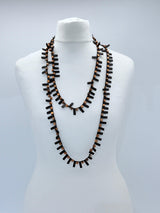 Handmade Recycled Wood Cube Bead Necklace – Eco-Friendly & Unique Design