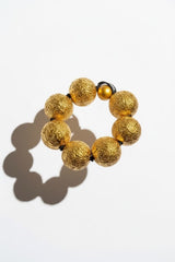 Giant Textured Wood Bead Statement Bracelet – Lightweight Recycled Wood Jewellery