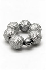 Giant Textured Wood Bead Statement Bracelet – Lightweight Recycled Wood Jewellery
