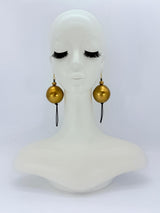 Giant Wooden Bead Dangle Earrings | Handmade Recycled Wood Statement Jewellery