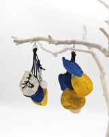 Handmade Statement Earrings - Hand written PEACE in Chinese on newspaper