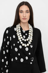 Jianhui London Recycled Wooden Bead & White Faux Pearl Necklace - Jianhui London