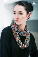 Pashmina Fishnet Infinity Scarf - Hand-painted - Jianhui London