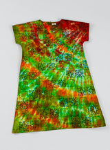Hand Dyed Batik Cotton Duster - Colorful Summer Cover Up for Women