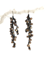 Handmade Iris Pashmina Hand-crocheted Tassel Earrings - Hand-painted - Sustainable Jewelry