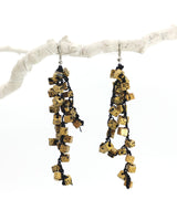 Handmade Iris Pashmina Hand-crocheted Tassel Earrings - Hand-painted - Sustainable Jewelry