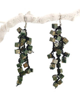 Handmade Iris Pashmina Hand-crocheted Tassel Earrings - Hand-painted - Sustainable Jewelry