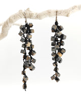 Handmade Iris Pashmina Hand-crocheted Tassel Earrings - Hand-painted - Sustainable Jewelry