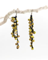 Handmade Iris Pashmina Hand-crocheted Tassel Earrings - Hand-painted - Sustainable Jewelry