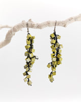 Handmade Iris Pashmina Hand-crocheted Tassel Earrings - Hand-painted - Sustainable Jewelry