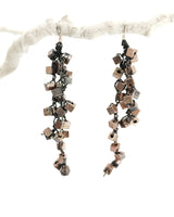 Handmade Iris Pashmina Hand-crocheted Tassel Earrings - Hand-painted - Sustainable Jewelry