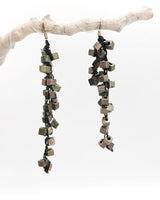 Handmade Iris Pashmina Hand-crocheted Tassel Earrings - Hand-painted - Sustainable Jewelry