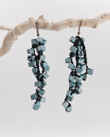 Handmade Iris Pashmina Hand-crocheted Tassel Earrings - Hand-painted - Sustainable Jewelry