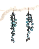 Handmade Iris Pashmina Hand-crocheted Tassel Earrings - Hand-painted - Sustainable Jewelry