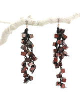 Handmade Iris Pashmina Hand-crocheted Tassel Earrings - Hand-painted - Sustainable Jewelry