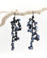 Handmade Iris Pashmina Hand-crocheted Tassel Earrings - Hand-painted - Sustainable Jewelry