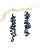 Handmade Iris Pashmina Hand-crocheted Tassel Earrings - Hand-painted - Sustainable Jewelry